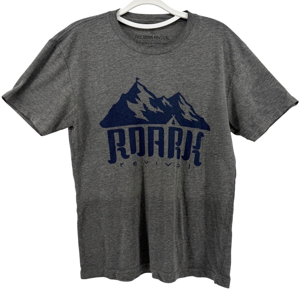 Roark Revival Mens Small Heather Grey Himalayan Halfway House Mountain Graphic T
